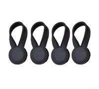 Pack of 4 Magnetic Towel Holders Leather Clips for Home Storage and Fabric Adjustment, Strong Magnet Design(Is black)