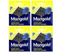 Pack of 4 - Marigold Scrub Away Heavy Duty Scourer, Scourer Sponge, Pack of 4 Scourers, Long Lasting