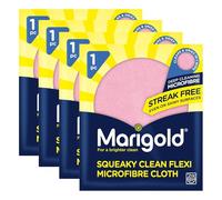 Pack of 4 Marigold Squeaky Clean Microfiber Cleaning Cloth Softer and Flexible with Special Coating for Extra Absorbency Streak-Free Shiniest And Sparkling Results