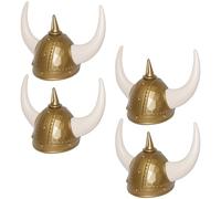 Pack of 4 Medieval Old Horned Helmet, Berserk Soldier Costume Hat, Headpiece, Gaul, Gladiator Costume, Carnival, Theme Party