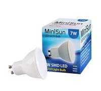 Pack of 4 - MiniSun Thermal Plastic 7w High Power Long Life Energy Saving LED GU10 Frosted Lens Bulbs [3000K Warm White] [Energy Class