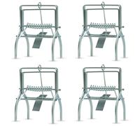 (Pack of 4) Mole Vole Claw Scissor Traps Heavy Duty Professional Quick Traps Kill Fast Metal