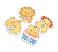 Pack of 4 Multipurpose Paper Notepads Set Cartoon Design Sticky Notes Selves Stick Memo Pad for School Journaling Adhesive Notes