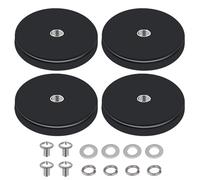 Pack of 4 Neodymium Magnets Rubberised Rubber Round Magnets 66 mm Magnetic Systems with M6 Thread for Screws Eyelet or Hook