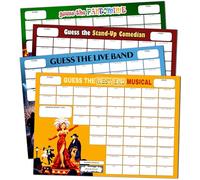 Pack of 4 On the Stage Fundraising Scratch Cards - A4 Size - 50 Squares and Scratch Off Winner for Charity