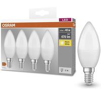 PACK Of 4 OSRAM LED BASE CLASSIC 4.9W=40W 470L FROSTED E14 BULBS WARM WHITE NEW [EEK: F]