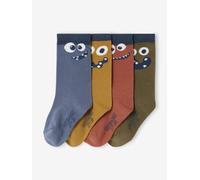 Pack of 4 pairs of "monsters" socks for boys blue