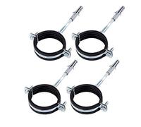 (Pack of 4 pcs) Anti Vibration Single Metal Pipe Brackets Clips Clamps Rubber Lined for Ø 56-60 mm Pipes (4)