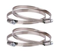 (Pack of 4 pcs) Stainless Steel Hose Clamp Adjustable Clamps Worm Gear Adjustable Ø 80-100 mm Hose Clamp (4)