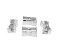 Pack of 4 Pencil Sharpeners Single Hole Aluminum Alloy Handheld Metal Pencil Sharpeners for Most Size Pencils Adult and Kids School Office Art