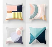 Pack of 4 Pink Grey Cushions Cover 50x50cm. Double Sided Square Soft Throw Pillow Cases, with Invisible Zipper for Bedroom Couch Garden Patio Outdoor Decorative Modern Cushion Covers 20x20in JN-5928