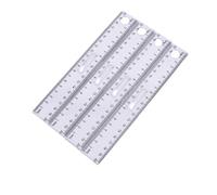 Pack of 4 Plastic Rulers with Handle, 20 cm/8 Inch Ruler, Transparent Flexible Precision Ruler, Measuring Tool for School, Office, Home
