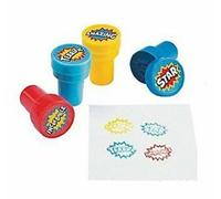 Pack of 4 Plastic Superhero Self-Ink Stampers: Fun DIY Crafting for Kids