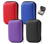 Pack of 4 Playing Card Box, Waterproof Card Game Case, Dustproof Card Game Storage Box, Black/Red/Purple/Blue, Empty Playing Cards Case for Storing Headphones and Data Cables, wood-coloured,