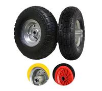Pack of 4 Pneumatic Sack Truck Tyres - 10" Replacement Wheels for Wheelbarrows, Garden Carts, Sack/Hand Trucks, Trolleys, Utility Wagons - 4.1/3.5-4.0 Emergency Tyre | Heavy Duty Rubber, Easy Install