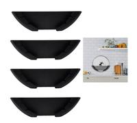 Pack of 4 Pot Lid Holder Wall, Self-Adhesive Lid Holder, Cabinet Door, Suitable for 15-32 cm Large Pot Lids, Black Plastic Pot Lid Holder, Suitable for Home Kitchen Walls and Cabinet Doors