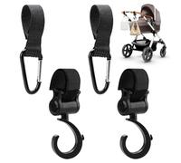 Pack of 4 Pram Hooks, Bag Hooks, Pram Hooks, Buggy Hooks, Universal Hooks, Attachment Hooks, Bag Holder, Stroller Hook, Non-Slip for Changing Bags, Shopping Bag