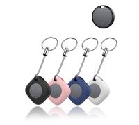 Pack of 4 Protective Cases for Apple Airtag 2 Key Finder, yystao Silicone Protective Case Compatible with Apple Airtag 2, Includes Lanyard (Black, White, Blue and Pink)