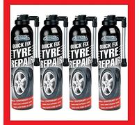 Pack of 4 Quick Fix Immediate Temporary Tyre Repair - Seals and Inflates For Cars Vans & Motorcycles