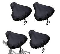 Pack of 4 Rain Cover Protection Waterproof Sun Protected Dustproof Bicycle Saddle Protective Cover with Drawstring Seat Protection Cover for Wind and Weather, for Most Bicycle Saddles such as Road