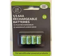 Smart Solar Rechargeable Batteries 1/3 AAA 80mAh- Pack of 4