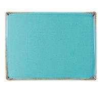 Pack of 4 Rectangular Platter by Seasons by Porcelite Including Various Colours and Sizes (Light Blue, 35x25cm)