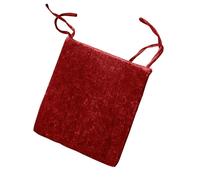 (Pack of 4, Red) Crushed Velvet Foam Filled Seat Pad Chair Cushions With Ties Chair Pads
