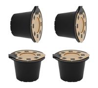 Pack of 4 Refillable Coffee Pods Coffee Brewing Accessories Dishwasher Safe Espresso Pods with Stainless Steel Lid Sustainable Solution