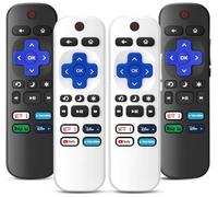 (Pack of 4) Replacement Remote Only for Roku TV, Compatible with All TCL/Hisense/Onn/Sharp/Philips / (Not for Roku Stick/Box/Speaker)(Obsidian Black&Glacier White)