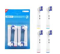 Pack of 4 Replacement Toothbrush Heads for Oral B Compatible with Oral-B Braun Electric Toothbrushes - Dupont Bristles with Fade Reminder, Color Coded Rings - Fits Pro Vitality Genius Triumph TriZone