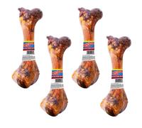 Pack Of 4 Roasted Pork Flavour Bones 20cm Large Dog Chew Treat Real Meat
