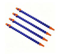Pack of 4 Round Nozzle Plastic Flexible Oil Coolant Pipe Hose Blue for CNC Machine Water Cooling System with Switch 1/4 200mm