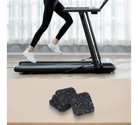 Pack of 4 Rubber Mats for Treadmill and Fitness Machines Soundproofing and Protective Floor Buffer Pads (Black & Blue)