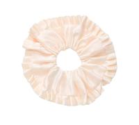 Pack of 4 Ruffle Hair Bobbles Women's Colon Hair Band Plain Hair Band Elastic Bands Hair Rope Scrunchies Ponytail Holder Women Hair Accessories Headwear, Beige