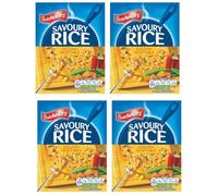 Pack Of 4 - Savoury Rice Golden 90g - Vegetarian Rice Quick To Make - Delicious Fluffy Rice With Peas Red Pepper Carrot Green Beans & Sweetcorn - Savoury Rice Ready In Minutes - Flavour To Your Meals