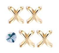 Pack of 4 Scarf Ring Scarf Ring Made of Alloy Scarf Closure Ring Neckerchief Clips Metal Scarf Rings Brooches X Shaped Scarf Rings Scarf Clip Simple Silk Scarf Closure for Stylish Women's Clothing