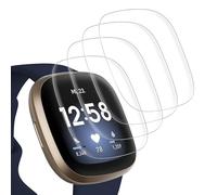 Pack of 4 Screen Protectors for Fitbit Versa 4 Screen Protector, Self-Healing Flexible TPU Film for Fitbit Versa 3 Screen Protector, Anti-Dirt for Fitbit Versa 3/4/Fitbit Sense/Sense 2 Screen