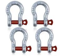 Pack of 4 Shackles High-Strength Curved Shackle with Eye Bolt U Shackle (WLL: 0.5t)