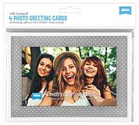 Pack of 4 Shot2go Photo Cards with envelopes. Silver White dot Design. Each Card Holds one 4x6" (10x15cm) Photo