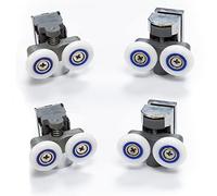 Pack of 4 Shower Door Wheels Twin Top and Bottom Roller Runners Chrome