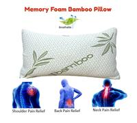 (Pack of 4) Shredded Memory Foam Soft Bamboo Pillow Memory Foam Orthopaedic Pillow Temperature Sensitive removable Cover, Anti-Bacterial Support Pillow