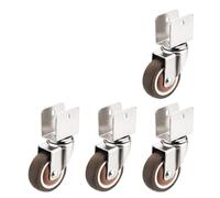(Pack of 4) Silent 2-inch U-shaped plywood soft rubber furniture bed universal caster pulley accessories(22mm-A)