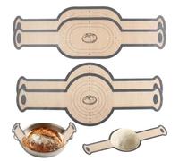 Pack of 4 Silicone Baking Mats for Dutch Oven, Reusable Bread Baking Mat with Extra Long Handles, Non-Stick Dough Mat, Heat Resistant for Bread Pot and Oven, Dishwasher Safe