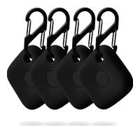 Pack of 4 Silicone Case for eufy Security SmartTrack Link with Key Fob, Pack of 4 Pendant for eufy Tracker Link - Shockproof, Portable Keyring Cover, Easy Installation, Pack of 4 (Black)