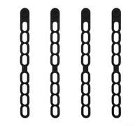 Pack of 4 Silicone Latch Strap Ties with Adjustable Elastic Length and Secure Lock for Bundling Lunch Boxes, For Slow Cooker Lids, and Other Household Items (Black)