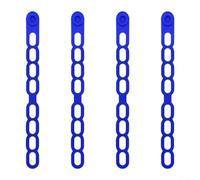 Pack of 4 Silicone Latch Strap Ties with Adjustable Elastic Length and Secure Lock for Bundling Lunch Boxes, For Slow Cooker Lids, and Other Household Items (Blue)