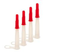 Pack of 4 Silicone Tube Nozzle Caps - Re-sealable Mastic Cartridge Spare Nozzles Screw Covers