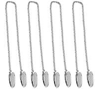 Pack of 4 Silver Metal Napkin Chains, Portable Napkin Holder for Neck, Alloy Napkin Clips, Chain for Fixing Napkins, Clip, Necklace, Dinner Accessory (50 cm)