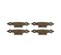 Pack of 4 Small Cabinet Door Hinges H Shaped Made from Iron, Black Finish, Suitable for Woodworking and Furniture Projects (Bronze)