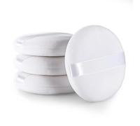 Pack of 4 Soft Body Powder Puffs, 10 cm Powder Puff for Body Powder, Round Large Powder Puff Washable Powder Puffs, Reusable Powder Puff for Make-Up on the Body Face, Wet and Dry